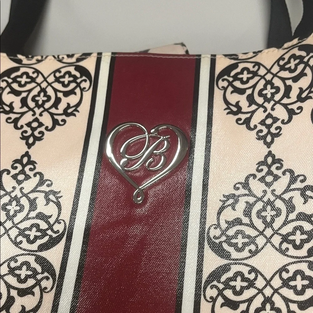 Brighton Cream and Burgundy Patterned Large Tote